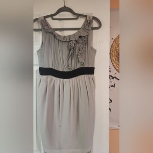 Grey dress with black waistline